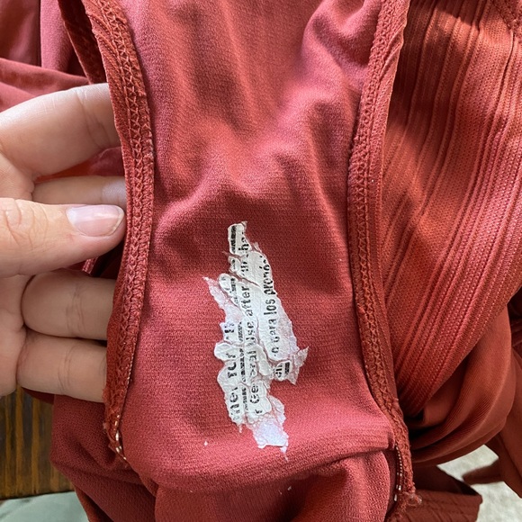 Womens One Piece Swimsuit Size Large Deep V-Neckline Textured Plunging Tie Back - Picture 9 of 10